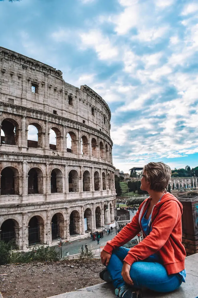 Enjoying the beauty of the Colosseum in Rome, Italy