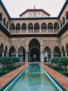 The main courtyard of the Real Alcazar in Seville