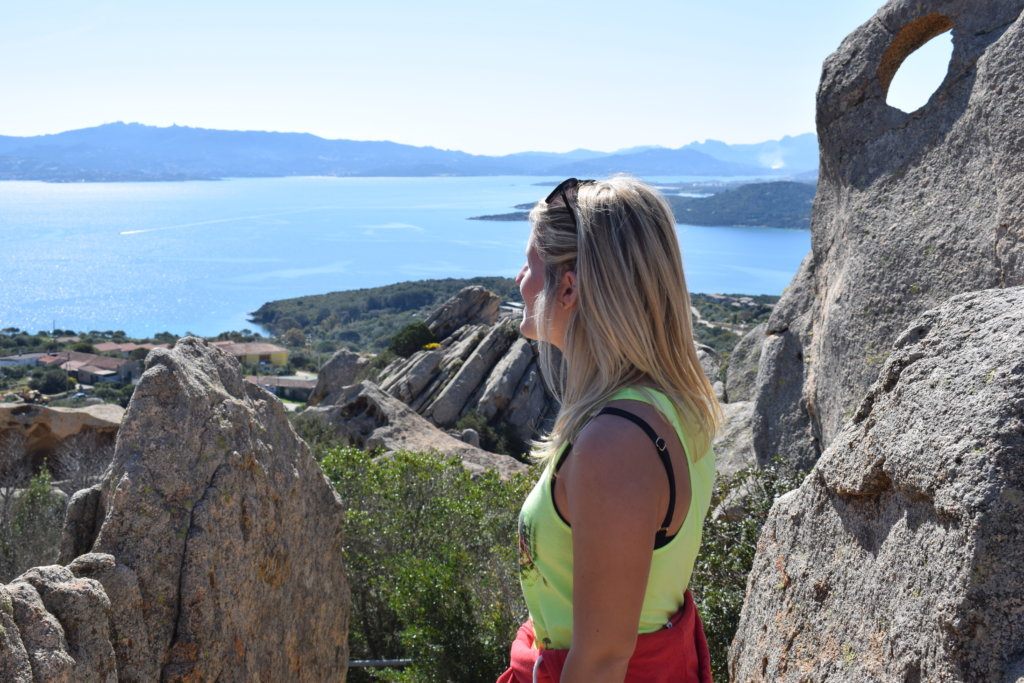 Admiring the view from the top of Capo D'Orso