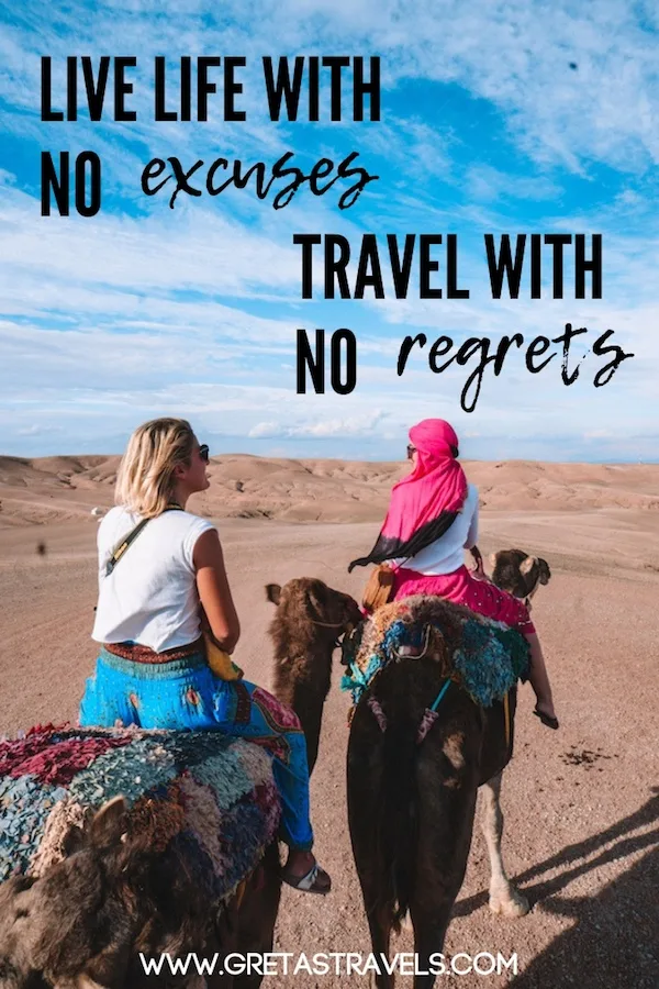 "Live life with no excuses, travel with no regrets" Discover the 55 best travel quotes for travel inspiration #travelquotes #quotes #inspirationalquotes #travel #adventurequotes #quotesabouttravel