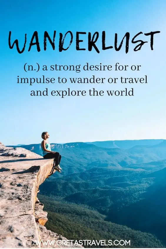 Wanderlust definition: "A strong desire of for impulse to wander or travel and explore the world". Discover the 55 best travel quotes for travel inspiration #travelquotes #quotes #inspirationalquotes #travel #adventurequotes