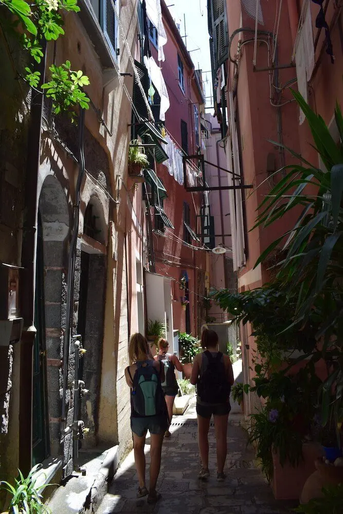 The cute narrow streets of Vernazza in Cinque Terre