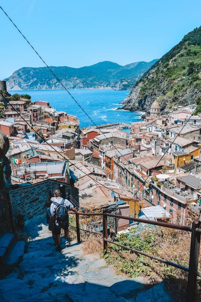 View over Vernazza from the start of the Sentiero Azzurro