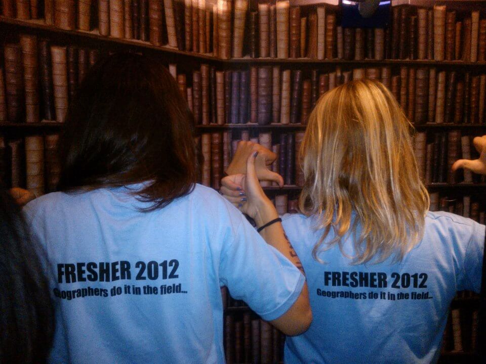 Matching t-shirts for all the Geography freshers, that's how cool we were