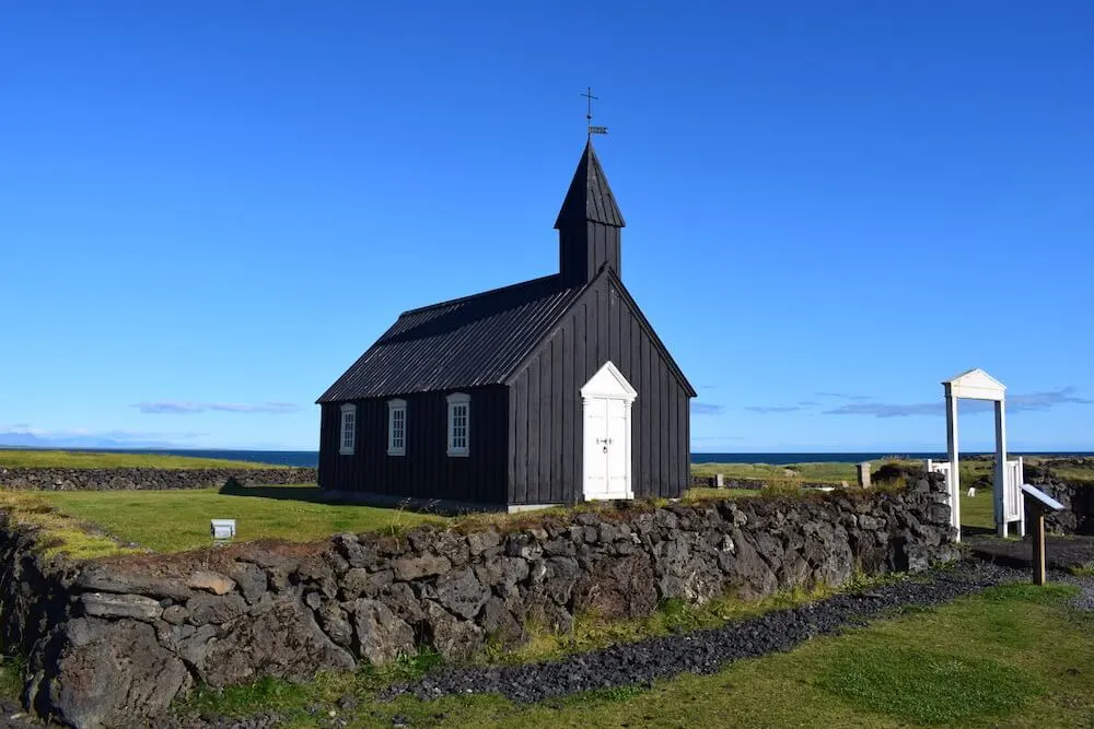 Budir church, one of the most famous in Iceland for it's solitary position on the beach in the Westfjords