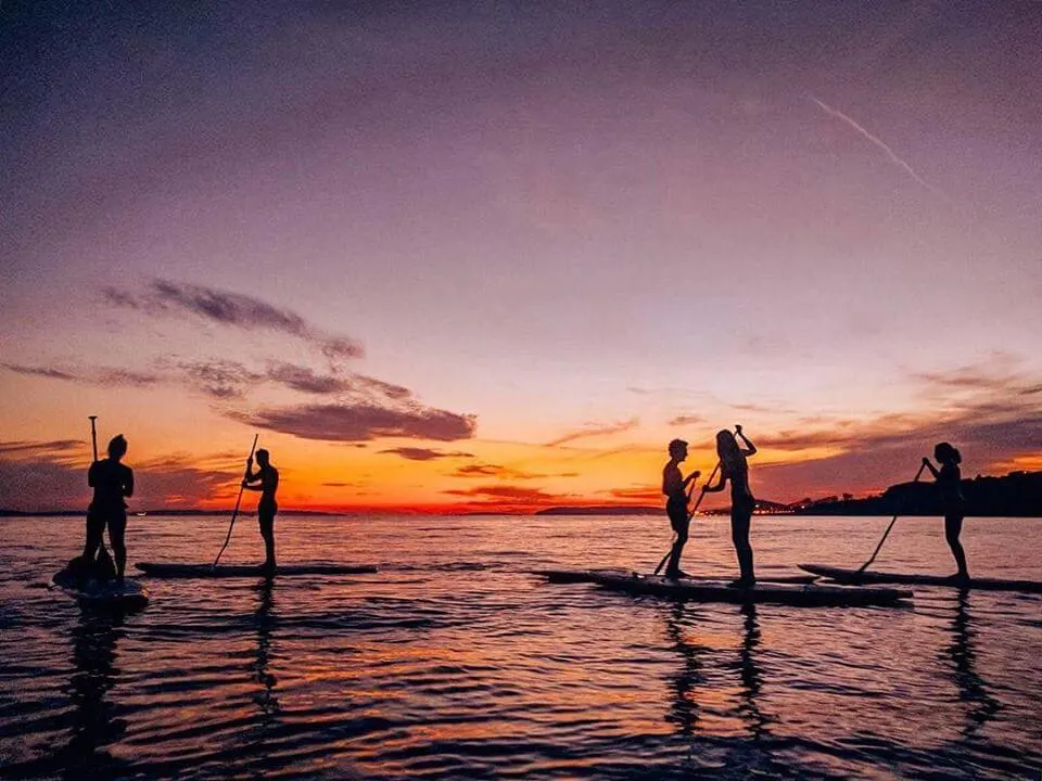 We went on a sunset stand up paddling tour while in Split