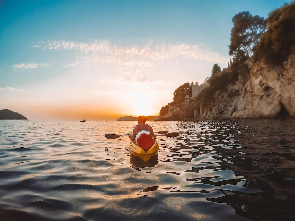 Kayaking around Lokrum Island, one of the Game of Thrones filming locations in Dubrovnik