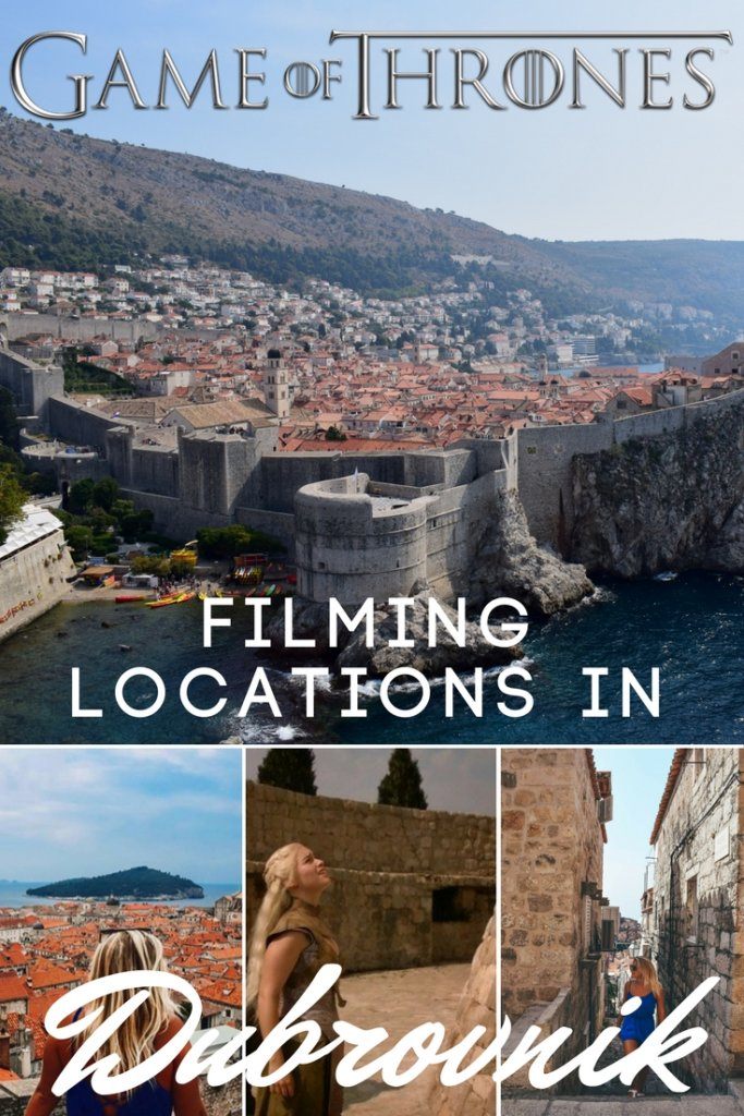 Photo collage of the Old Town of Dubrovnik with text overlay saying "Game of Thrones filming locations in Dubrovnik""