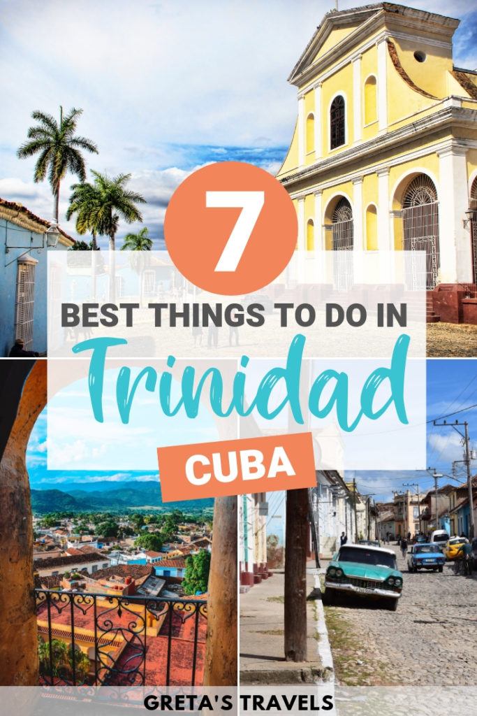 Photo collage of the colourful streets of Trinidad with text overlay saying "7 best things to do in Trinidad, Cuba"
