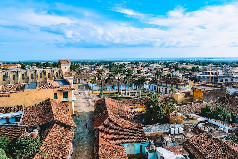 View over the rooftops of Trinidad from the church bell tower.