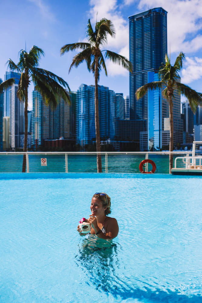 Enjoying a morning on poolside at the Mandarin Oriental, Miami