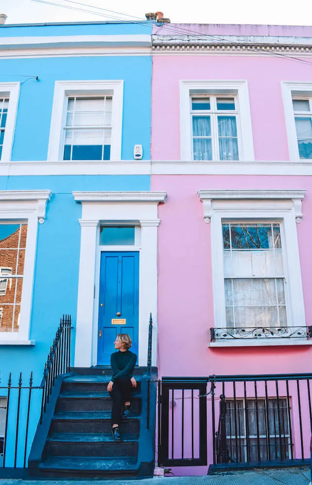 The coloured houses of Portobello Road, London
