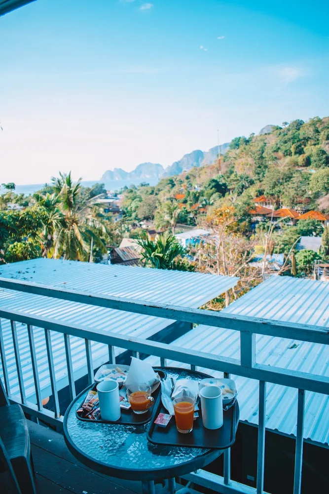 Breakfast served to your room at Papaya Phi Phi Resort in Koh Phi Phi Don, Thailand