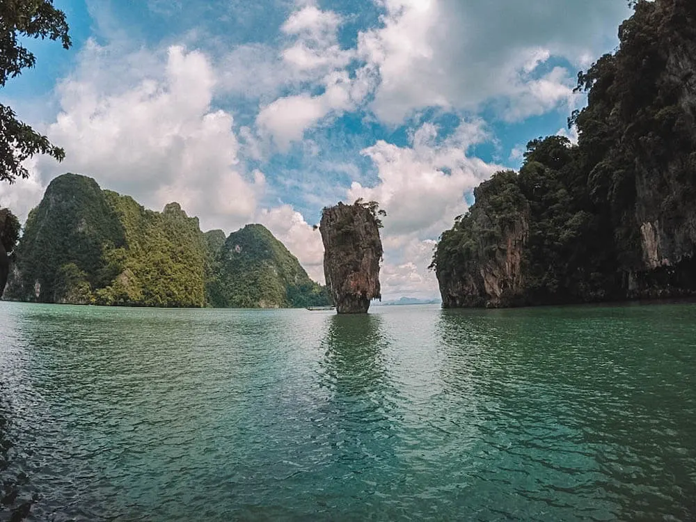 The iconic limestone formation of James Bond Island, Thailand
