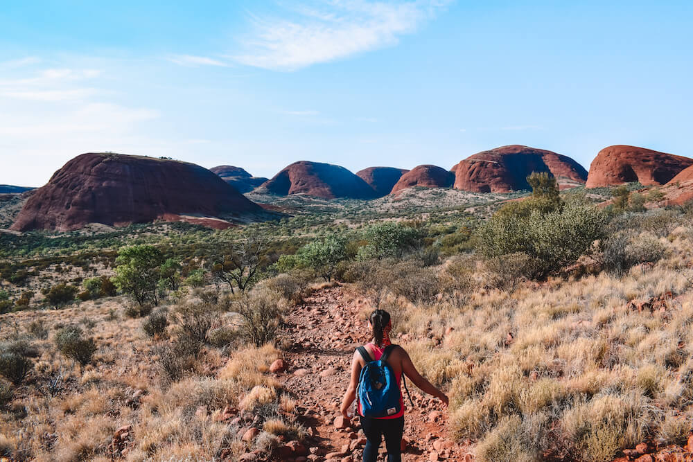 Hiking in the Valley of the Winds in Kata-Tjuta, Australia