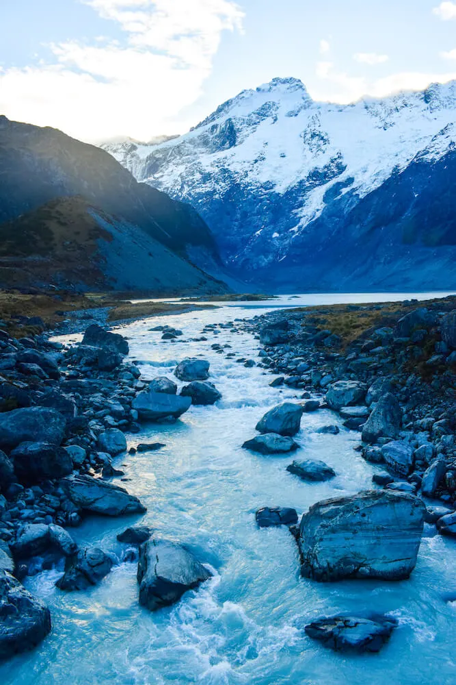 Hooker Valley Track in Mount Cook National Park, New Zealand
