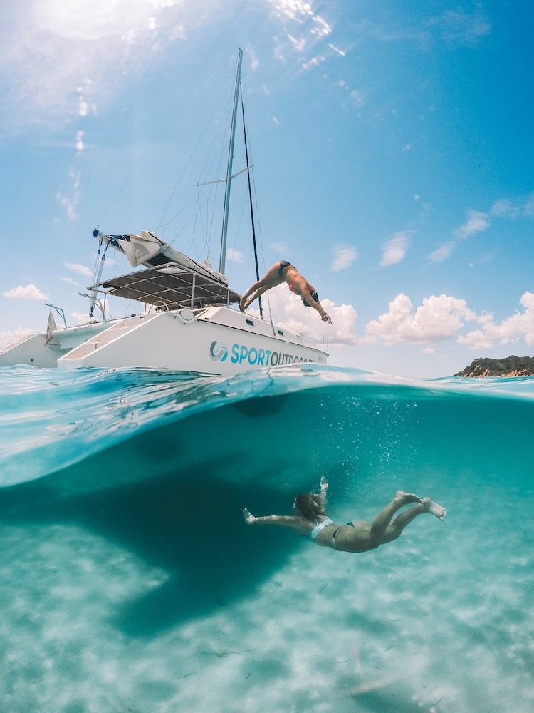 An over / under water photo taken with a Telesin GoPro dome