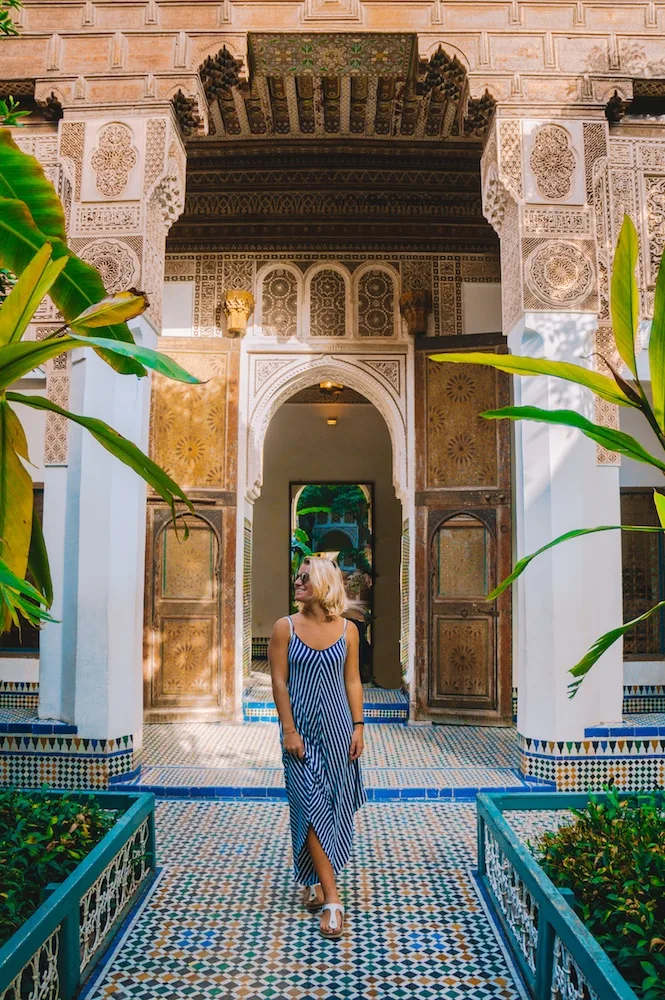 Wandering around Bahia Palace in Marrakech, Morocco