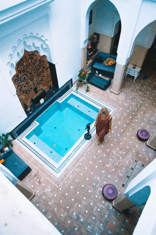 The inner courtyard of Riad Star in Marrakech