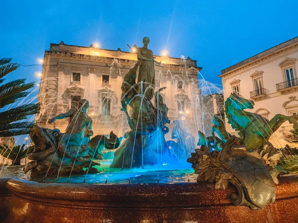 The fountain of Diana on Ortigia Island