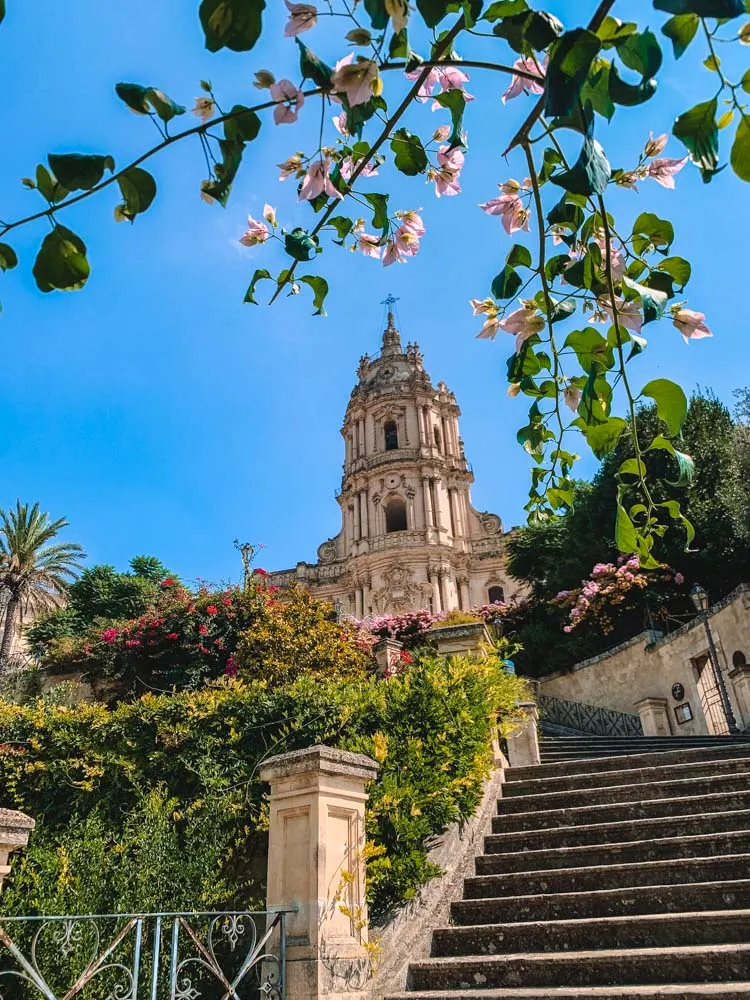 The staircase leading up to the cathedral of Modica