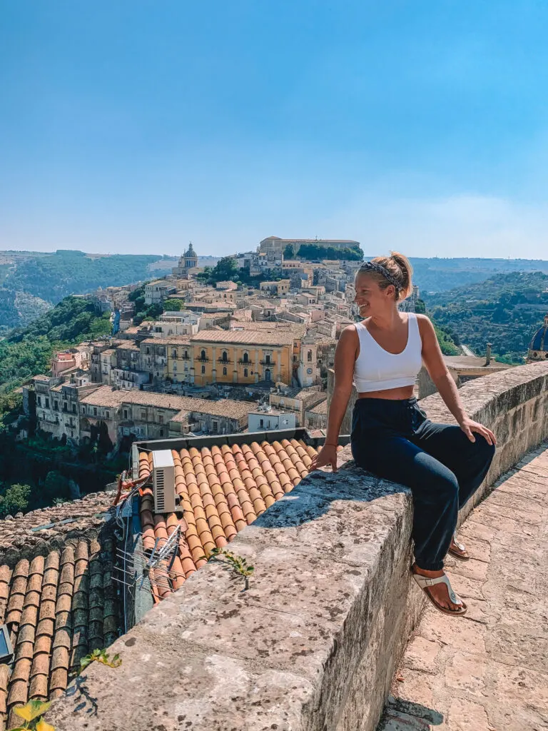 Enjoying the view over Ragusa in Sicily