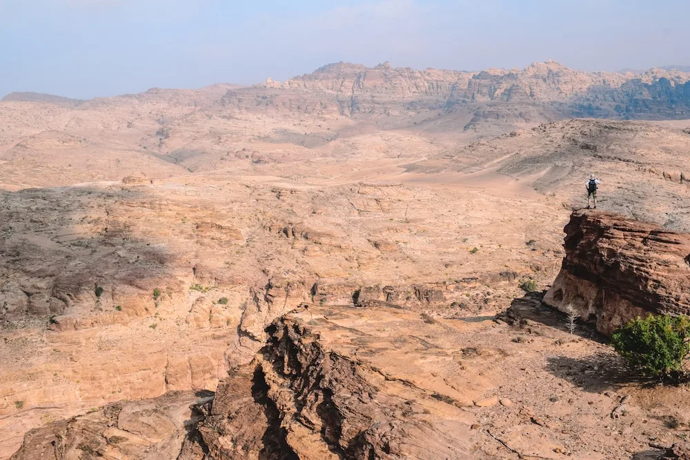 Enjoying the views on the hike from Little Petra to Petra