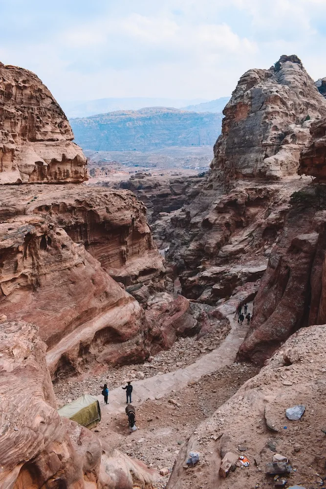 The trail that leads up to the Monastery of Petra in Jordan