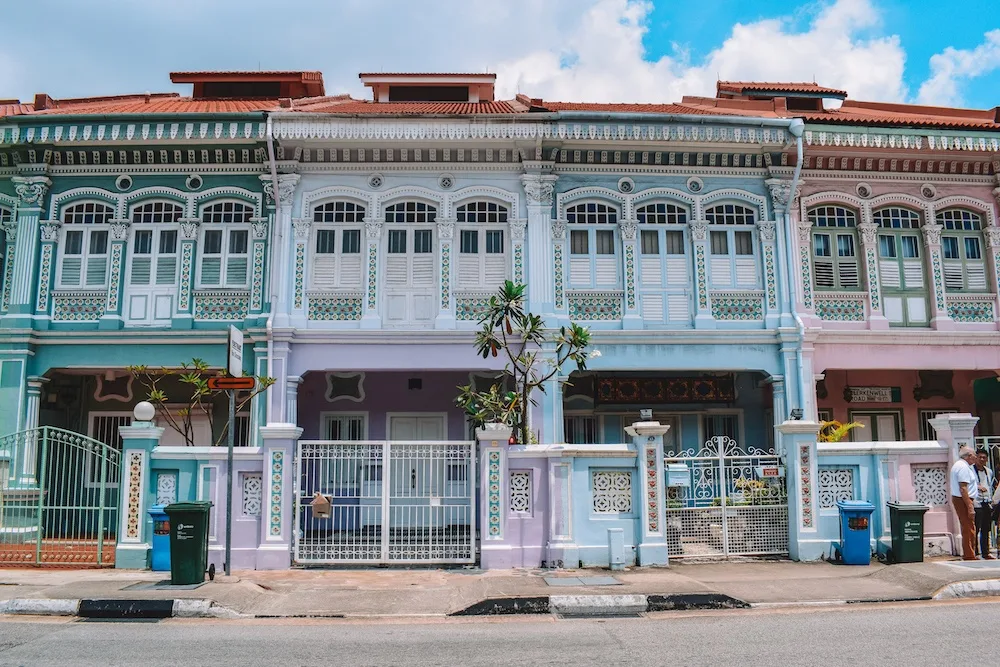 The colourful houses of Koon Seng Road, Singapore