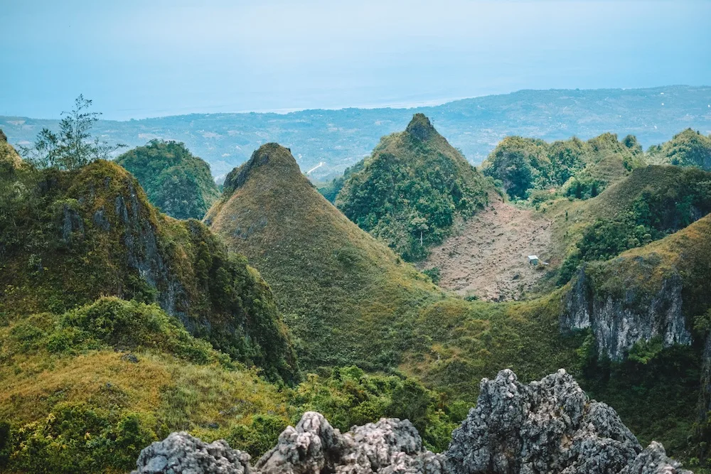 The jagged rocks and sea views of Osmena Peak on Cebu Island, Philippines