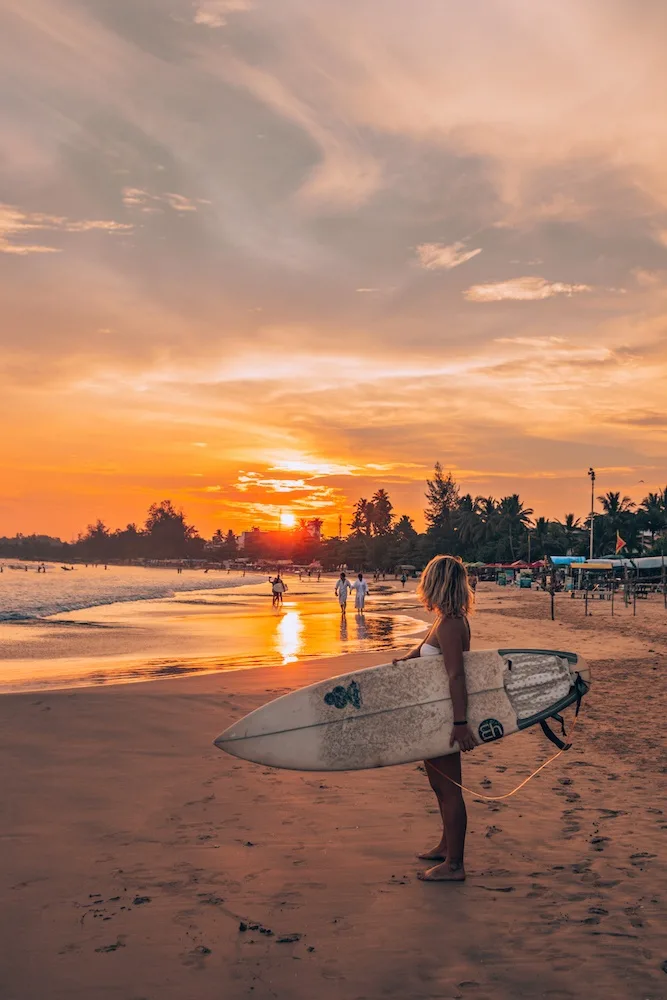 Sunset surf in Weligama, Sri Lanka