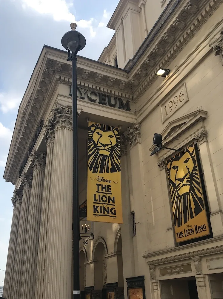 The Lyceum Theatre in London, where they perform Lion King every day
