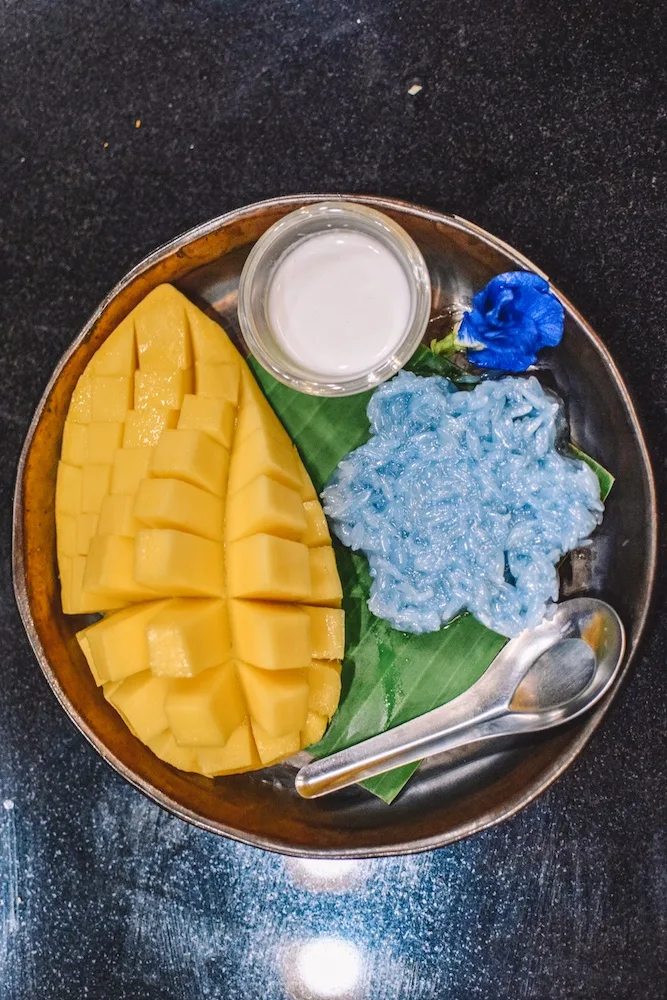 Mango sticky rice, one of the most traditional Thai desserts