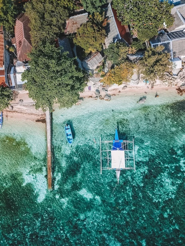 Drone shot by @solarpoweredblonde of one of the beaches in Moalboal in Cebu Island