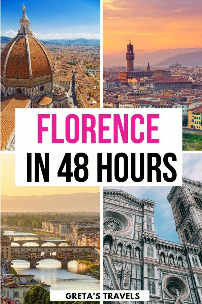 Collage of all the most iconic spots in Florence with text overlay saying "Florence in 48 hours"