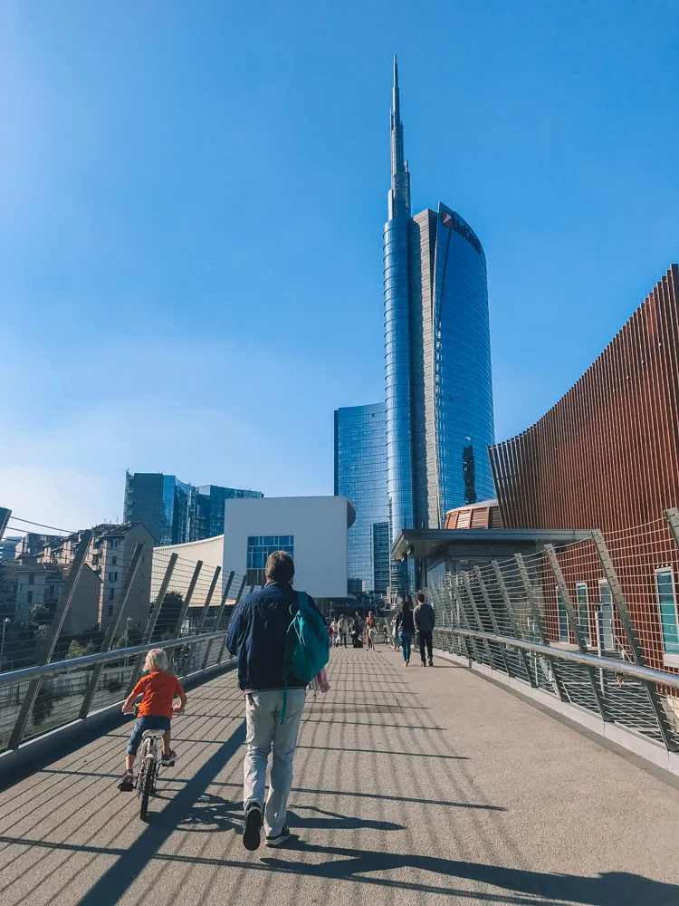 The iconic modern buildings of Piazza Gae Aulenti in Milan