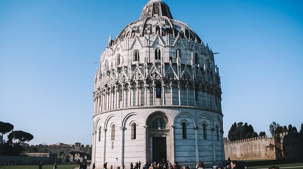 The baptistery of Pisa in Piazza dei Miracoli, Italy