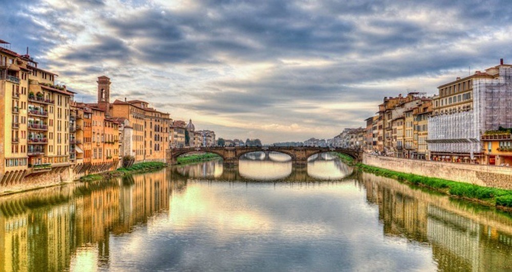Reflections on the Arno River in Florence