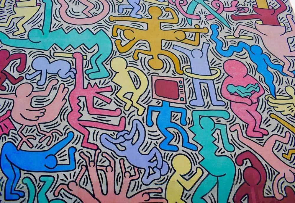 Keith Haring mural in Pisa, Italy