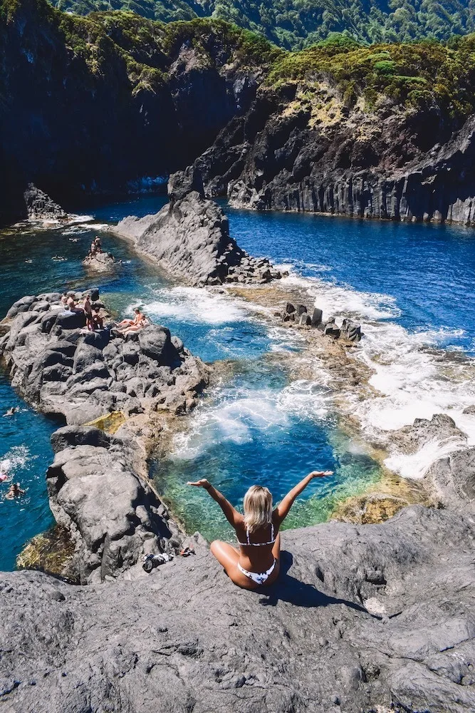 The natural rock pools of Simao Dias in Sao Jorge Island, in the Azores