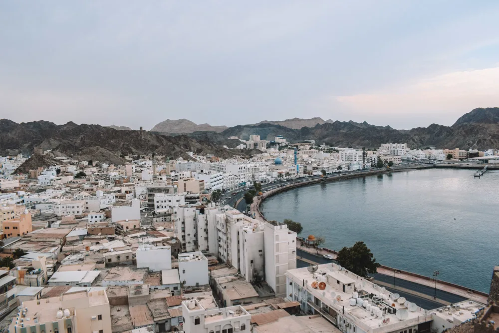 The view over the Muscat harbour from Mutrah fort