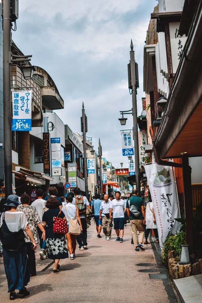 Komachi Street, the main shopping and street food street in Kamakura
