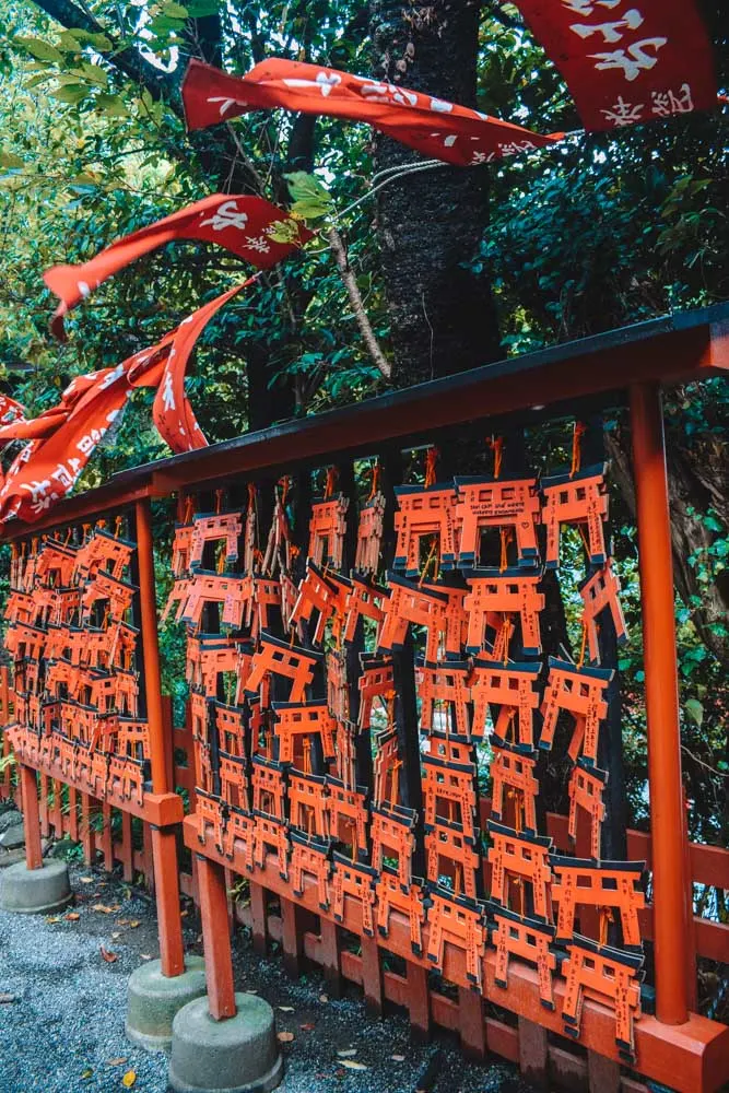 Some of the torii shaped wishes that visitors hang up at Tsurugaoka Hachiman-gu Temple in Kamakura 