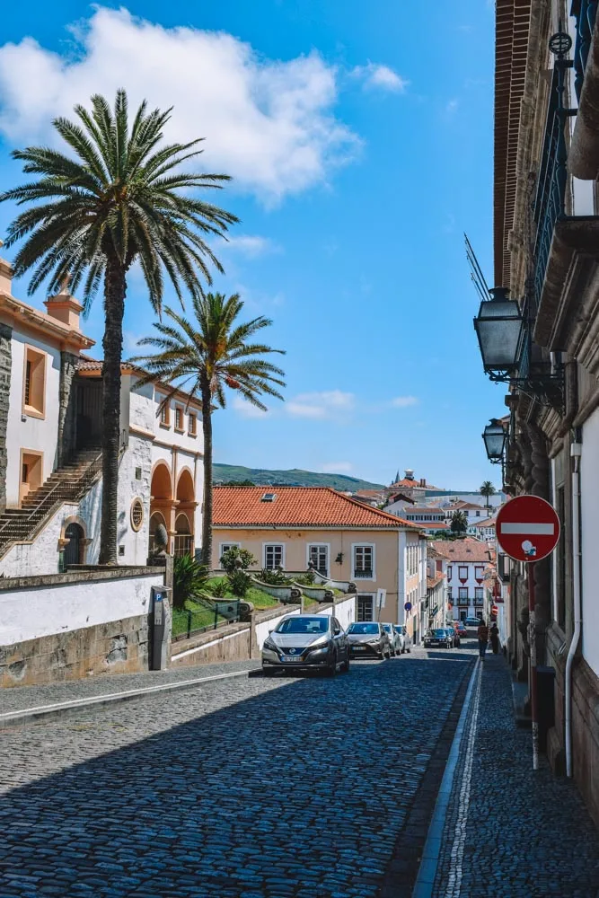 The cute colonial streets of Angra do Heroismo in Terceira Island