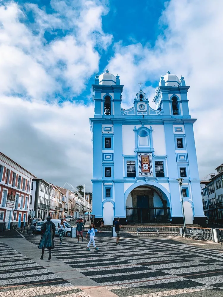 One of the colourful churches in Angra do Heroismo on Terceira Island
