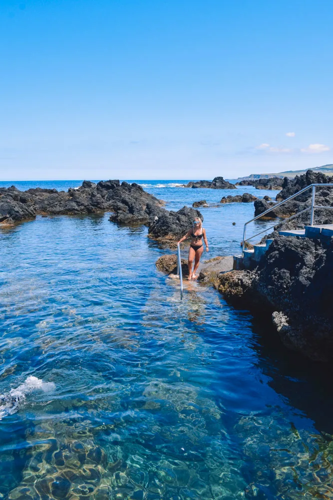 Enjoying the Biscoitos Natural Pools on Terceira Island