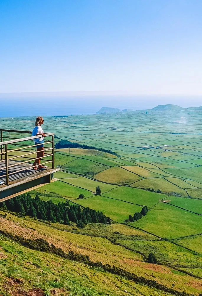 Enjoying the view from the Miradouro Serra do Cume Viewpoint in Terceira Island