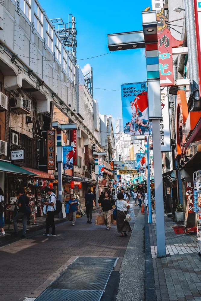 The busy streets of Ameyoko in Tokyo