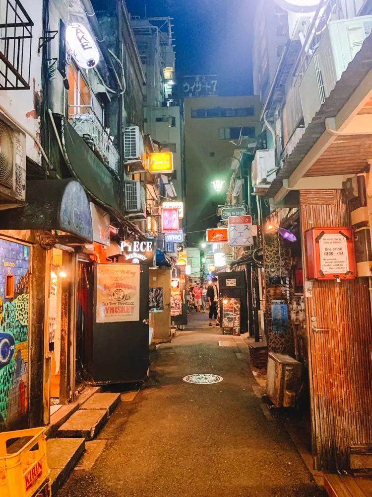 The streets and bars of Golden Gai in Shinjuku at night