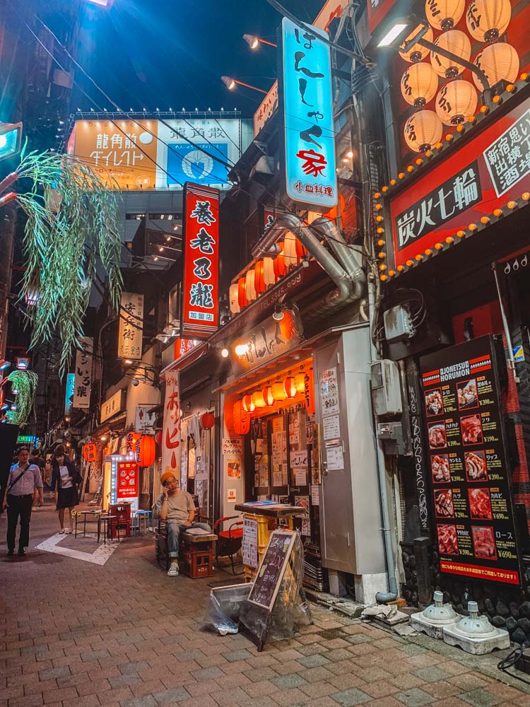 Omoide Yokocho, known as "piss alley", at night in Shinjuku, Tokyo